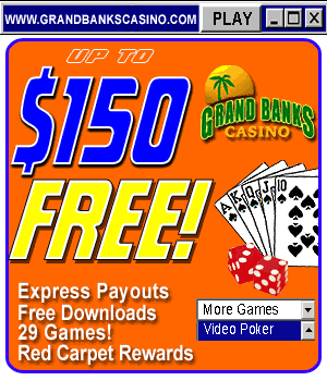 Get $150 Free at Grand Banks Casino!