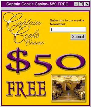 Get $50 Free at Captain Cooks Casino