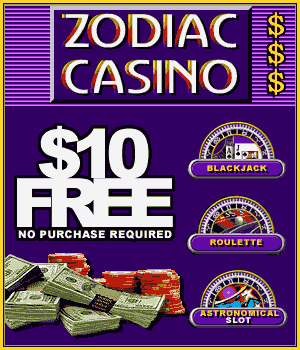 Get $10 free at Zodiac Casino!